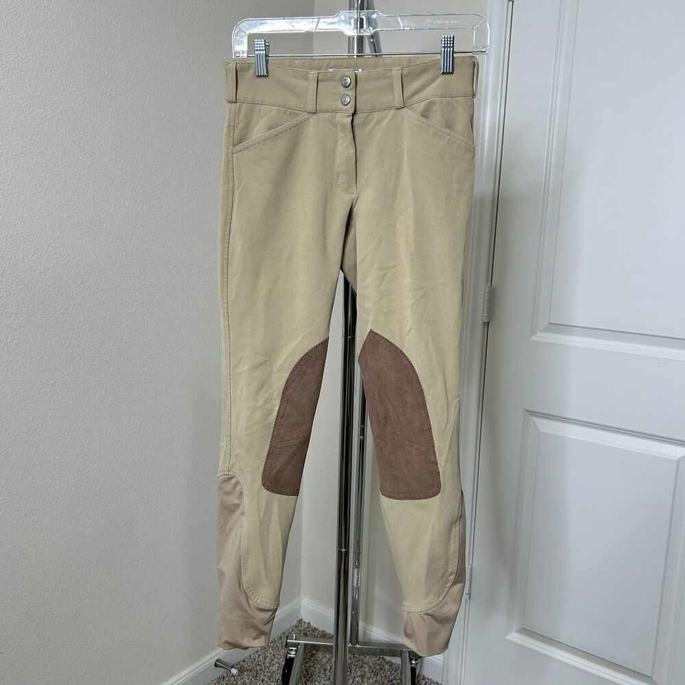 Dover Saddlery Women Breeches 24 Tan Knee Patch Wellesley Equestrian Riding Pant